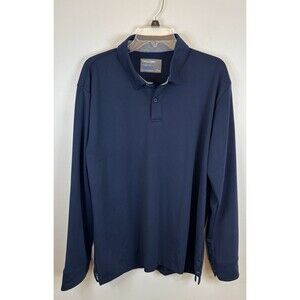 TWILLORY Long Sleeve Performance Polo Shirt Men's 2XL Athleisure Navy Blue Golf